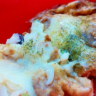 冷凍タコ焼きをアレンジ♪モッツァレラチーズのせ♪